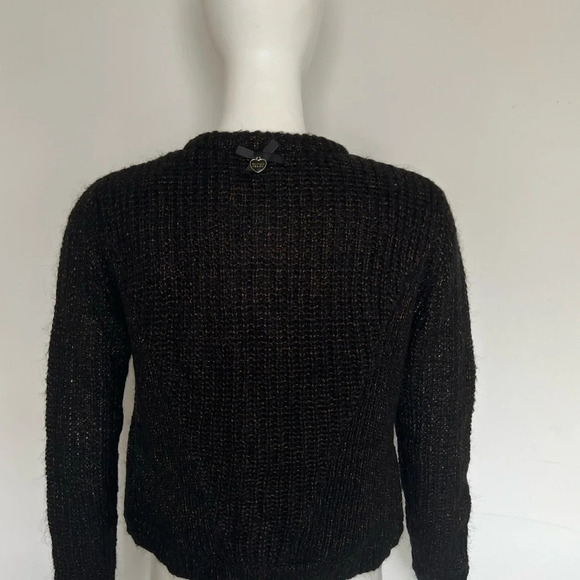 Anthropologie Silvian Heach Women’s Size M Black Wool Blend Cardigan Sweater - Picture 5 of 11